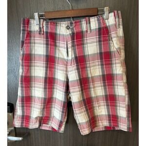 Plugg Co. Chino Shorts Men's 36 Multicolor Plaid tartan Pocket Zip
